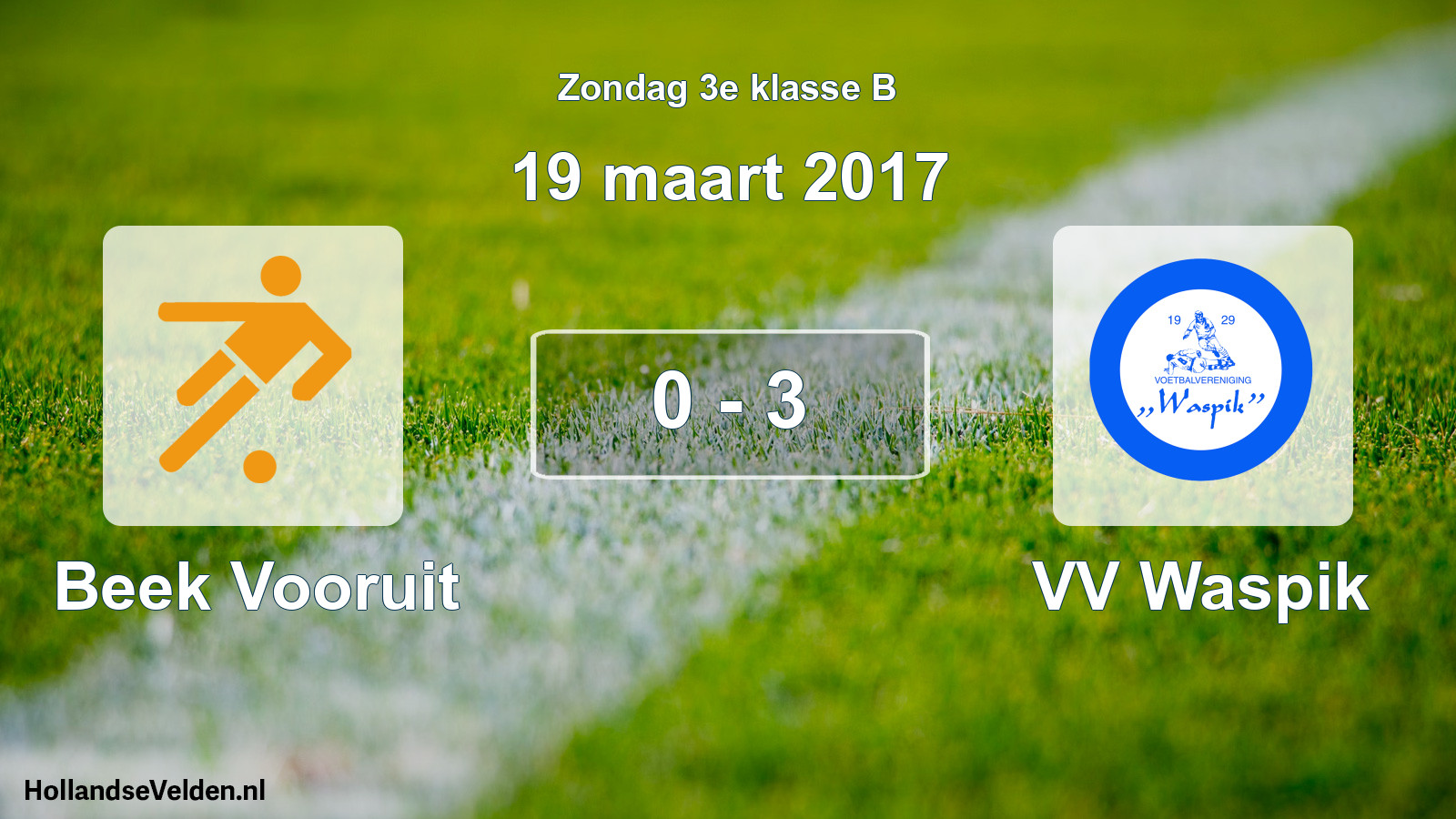 Total number of matches played: Beek Vooruit - VV Waspik 0 - 3 (19 March 2017)