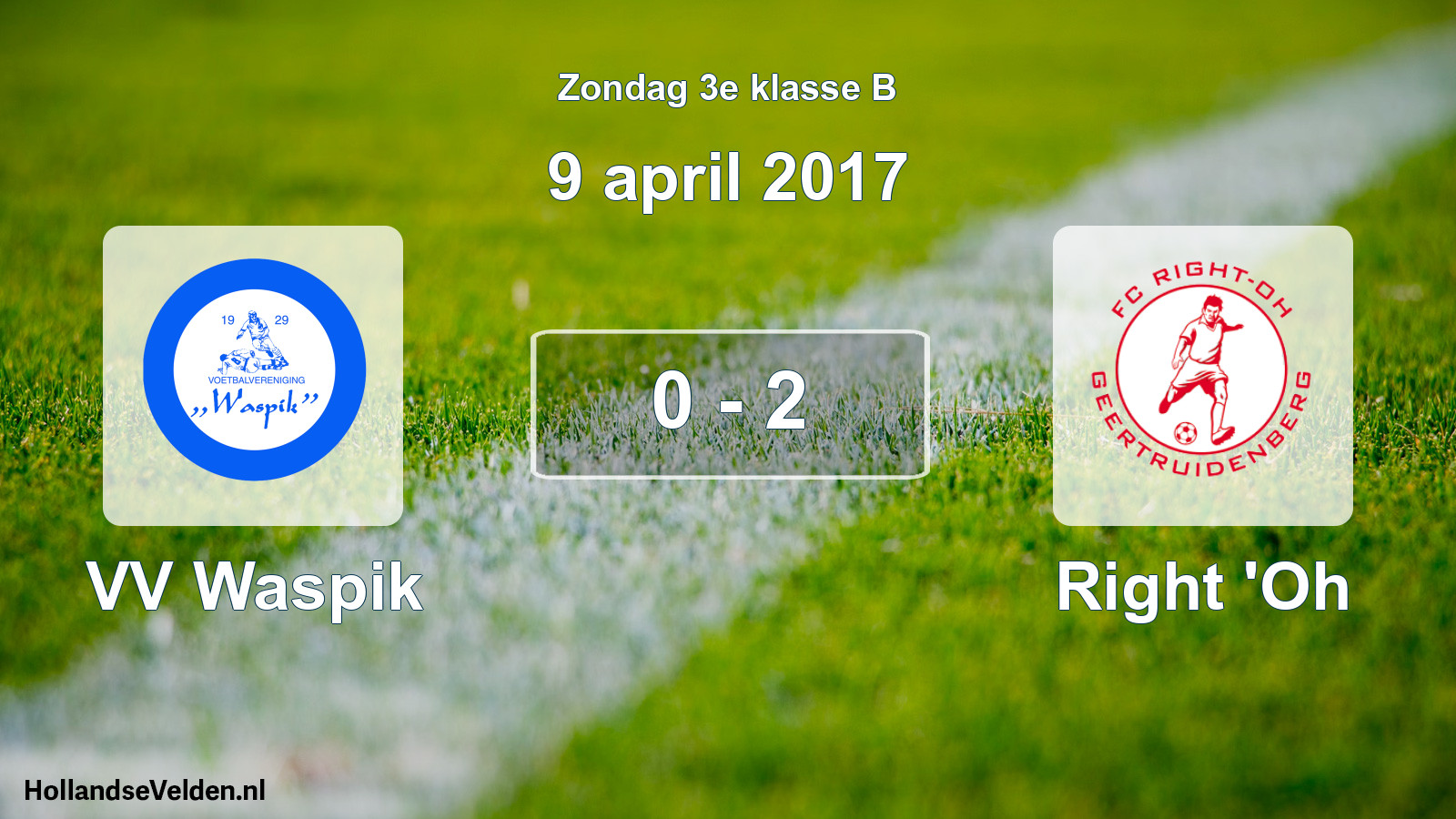 Total number of matches played: VV Waspik - Right 'Oh 0 - 2 (9 April 2017)