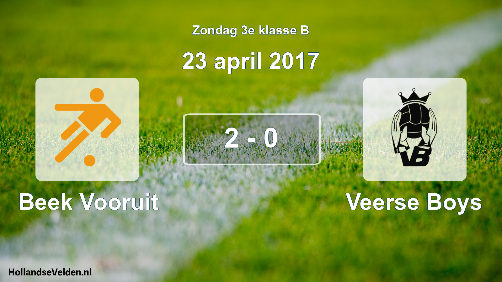 Total number of matches played: Beek Vooruit - Veerse Boys 2 - 0 (23 April 2017)