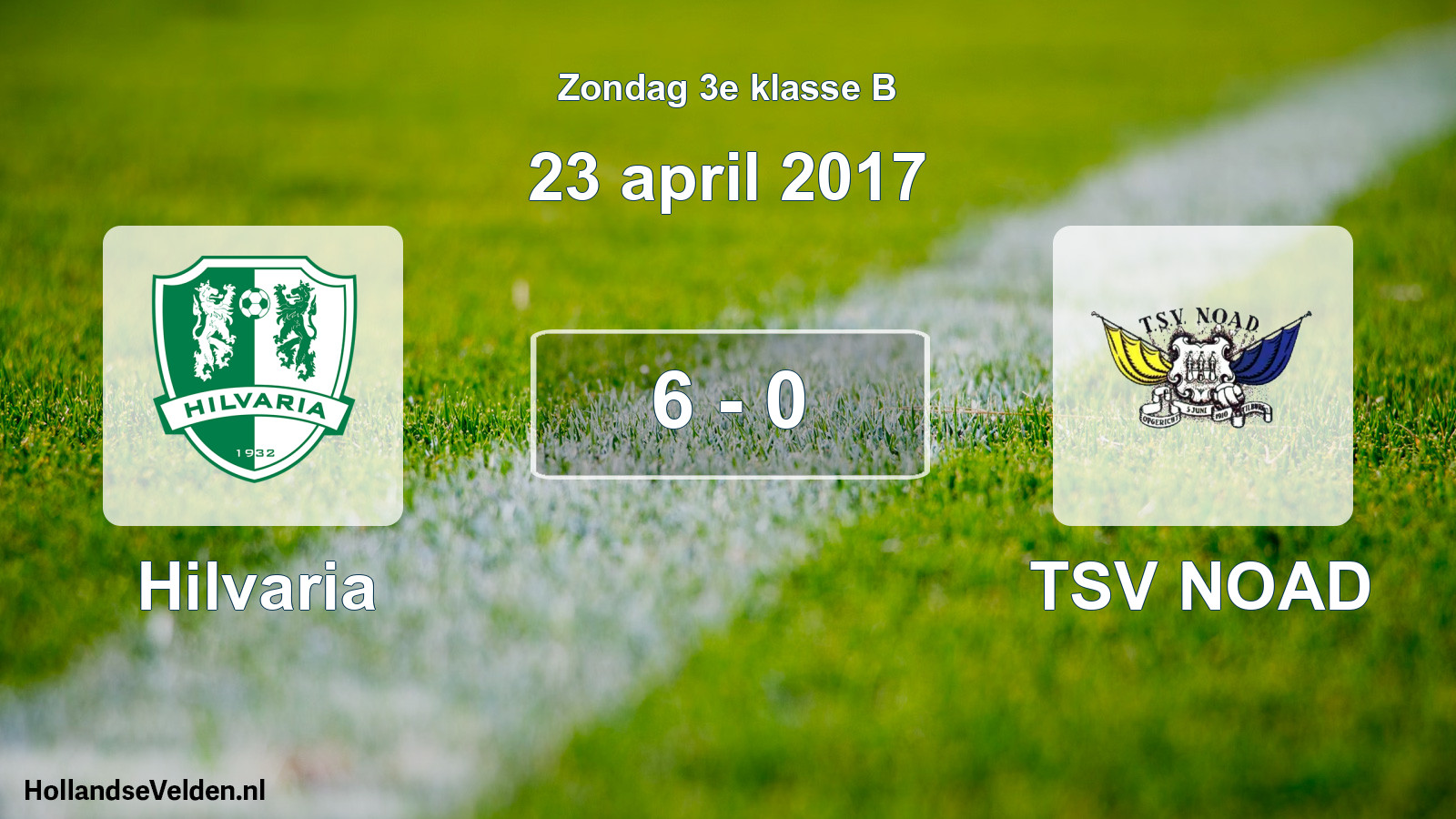 Total number of matches played: Hilvaria - TSV NOAD 6 - 0 (23 April 2017)
