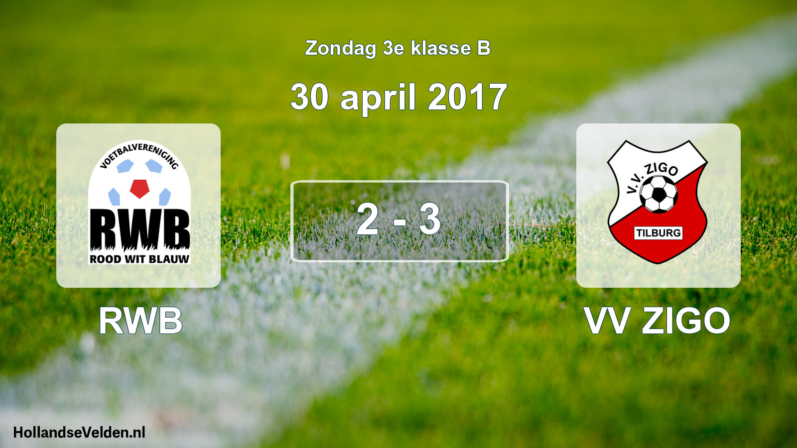 Total number of matches played: RWB - VV ZIGO 2 - 3 (30 April 2017)