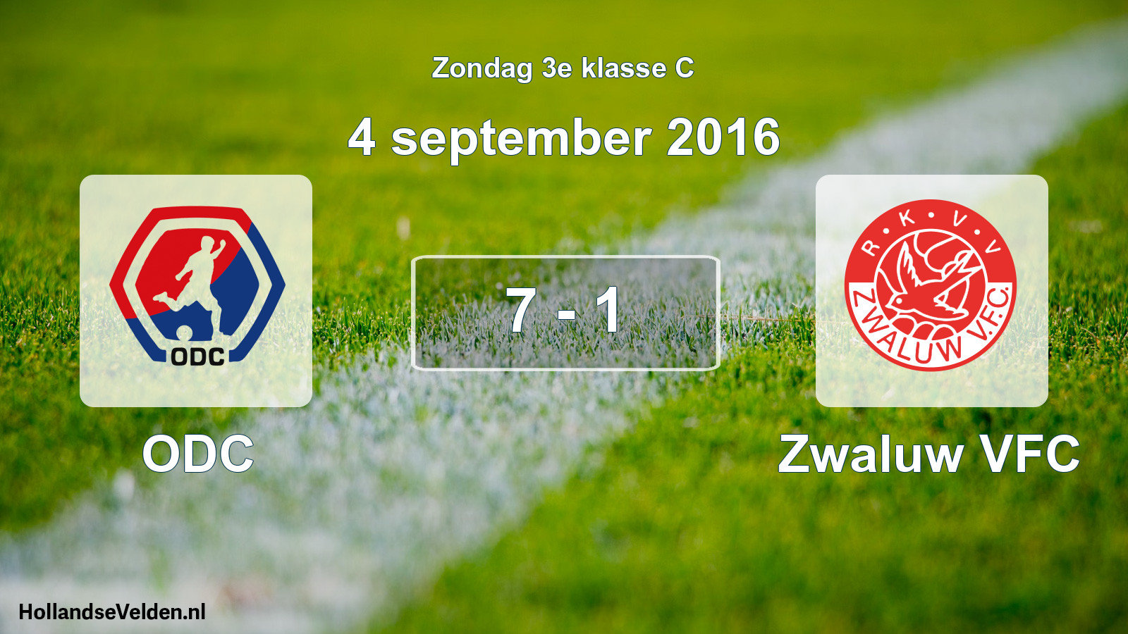 Total number of matches played: ODC - Zwaluw VFC 7 - 1 (4 September 2016)