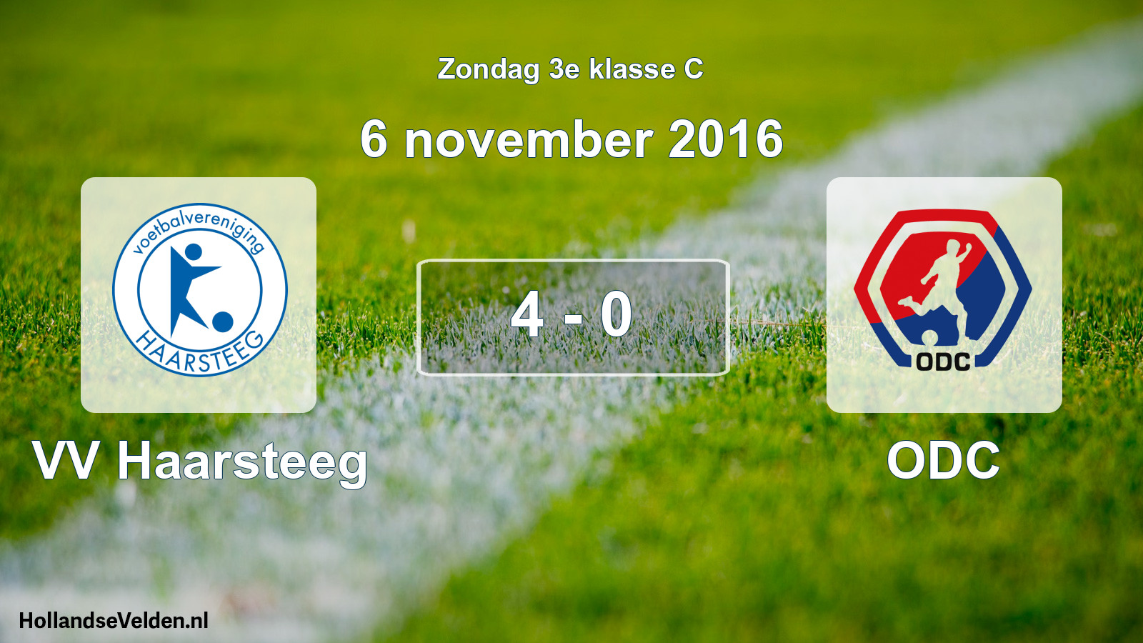 Total number of matches played: VV Haarsteeg - ODC 4 - 0 (6 November 2016)
