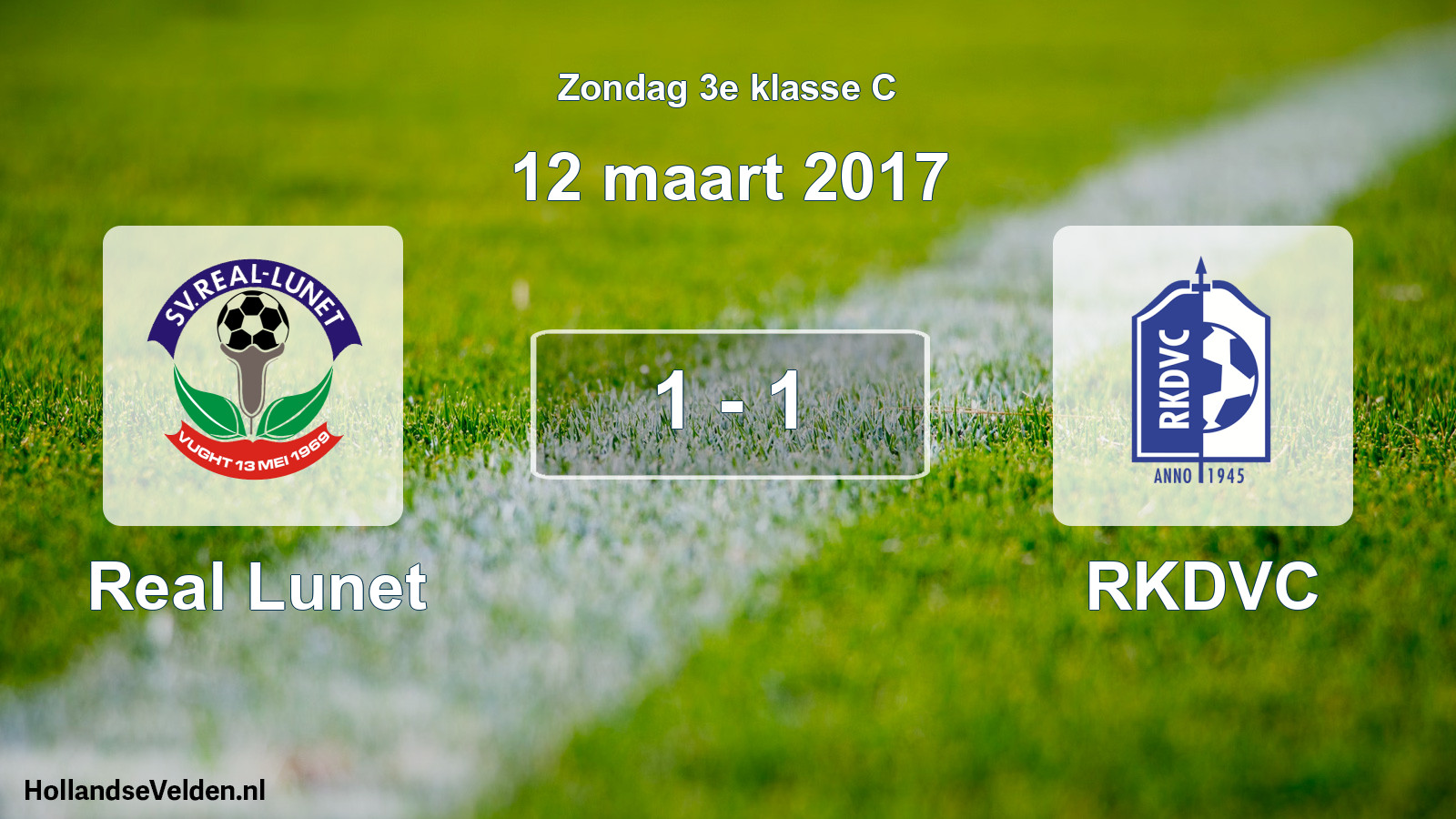 Total number of matches played: Real Lunet - RKDVC 1 - 1 (12 March 2017)
