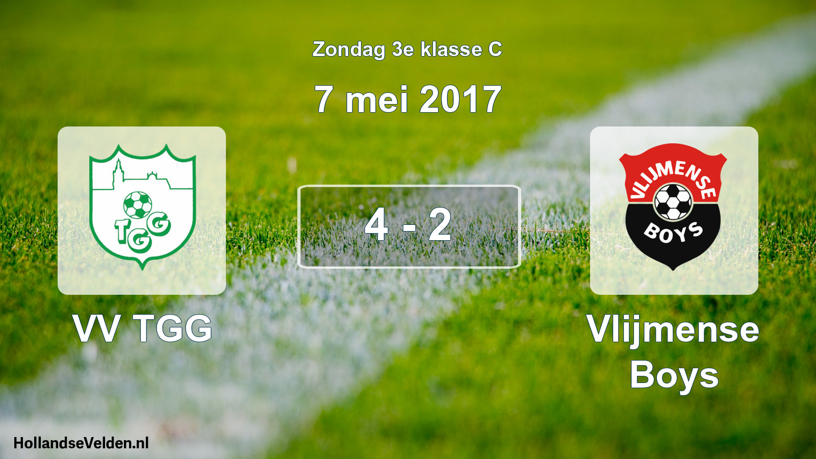 Total number of matches played: VV TGG - Vlijmense Boys 4 - 2 (7 May 2017)