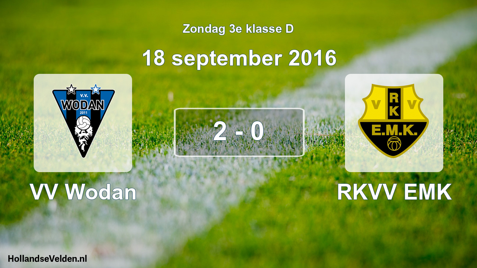 Total number of matches played: VV Wodan - RKVV EMK 2 - 0 (18 September 2016)