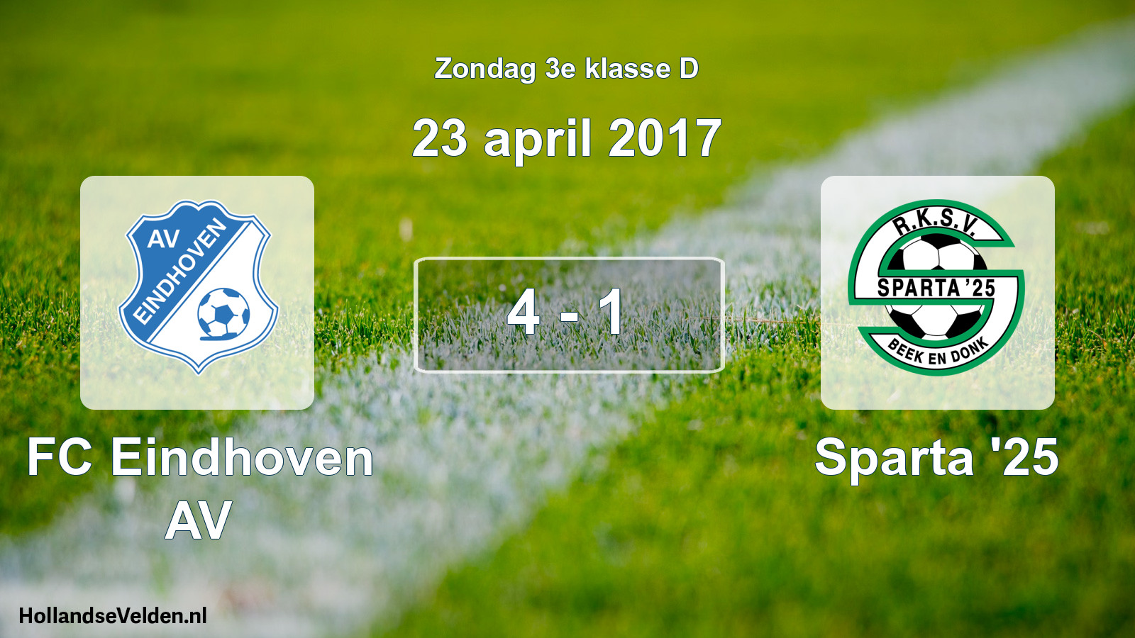 Total number of matches played: FC Eindhoven AV - Sparta '25 4 - 1 (23 April 2017)