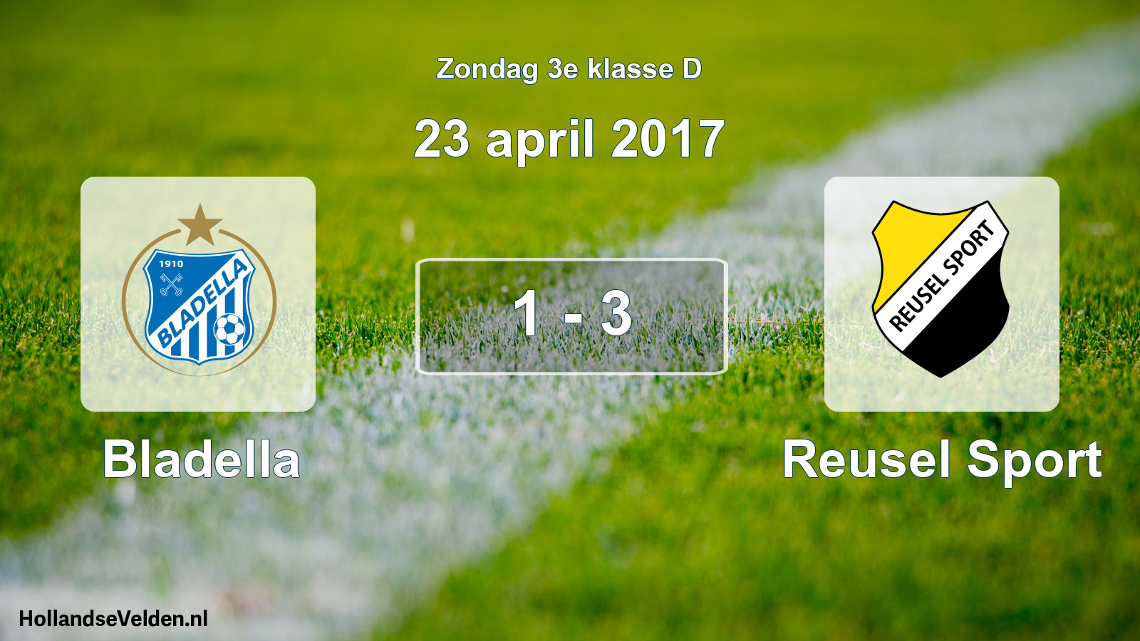 Total number of matches played: Bladella - Reusel Sport 1 - 3 (23 April 2017)