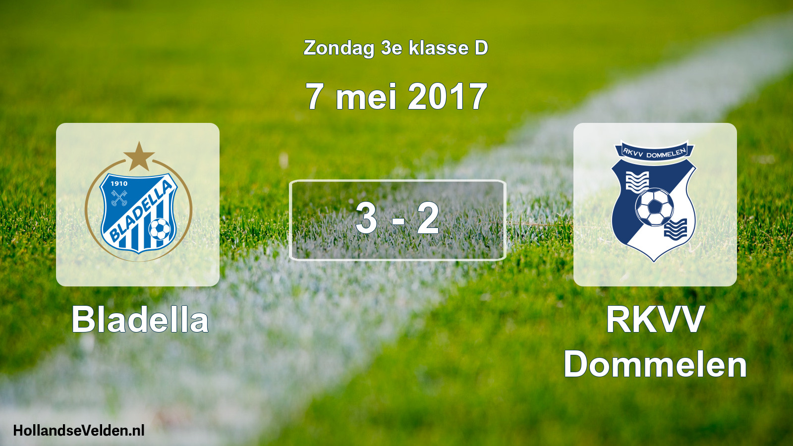 Total number of matches played: Bladella - RKVV Dommelen 3 - 2 (7 May 2017)