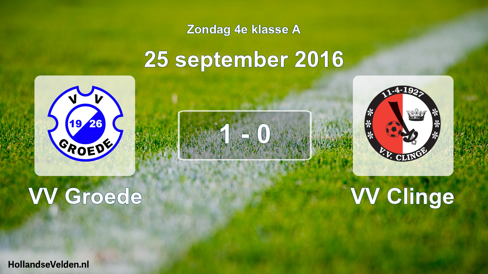Total number of matches played: VV Groede - VV Clinge 1 - 0 (25 September 2016)