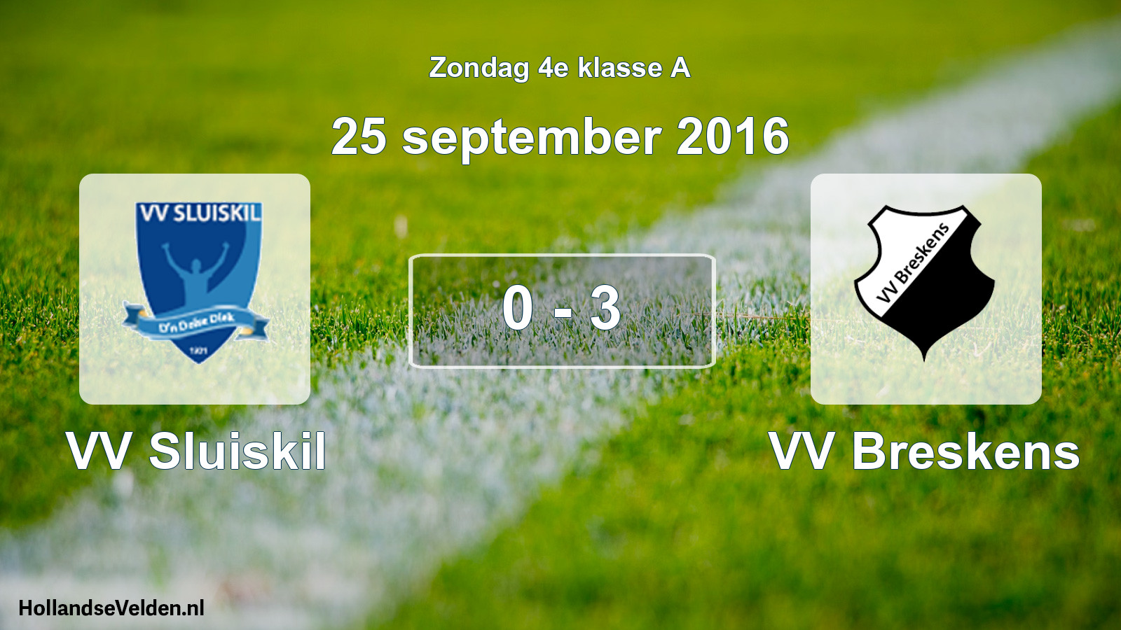 Total number of matches played: VV Sluiskil - VV Breskens 0 - 3 (25 September 2016)