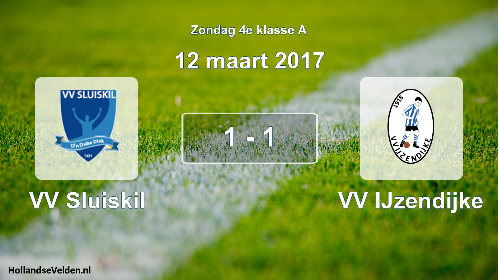 Total number of matches played: VV Sluiskil - VV IJzendijke 1 - 1 (12 March 2017)