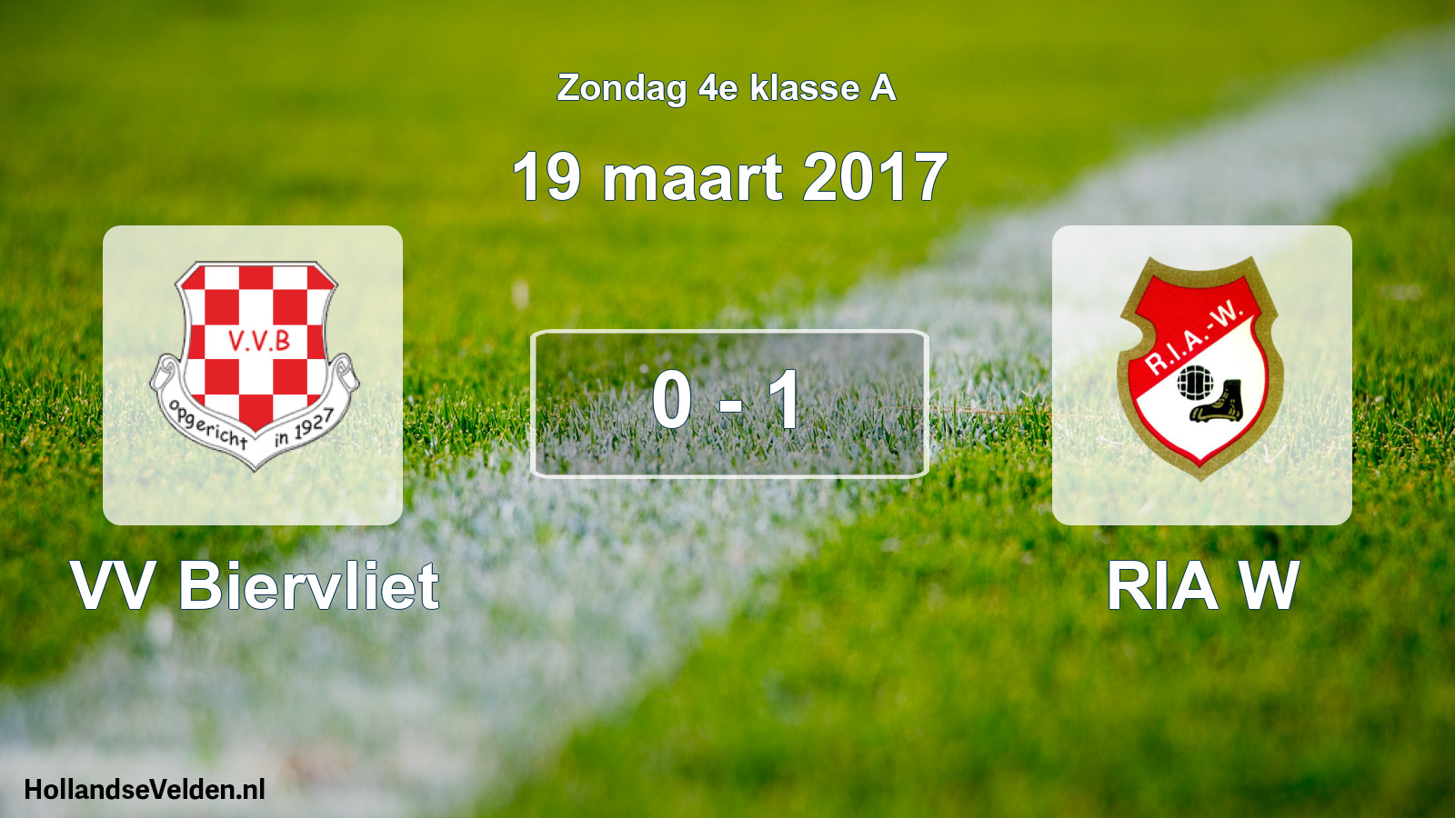 Total number of matches played: VV Biervliet - RIA W 0 - 1 (19 March 2017)
