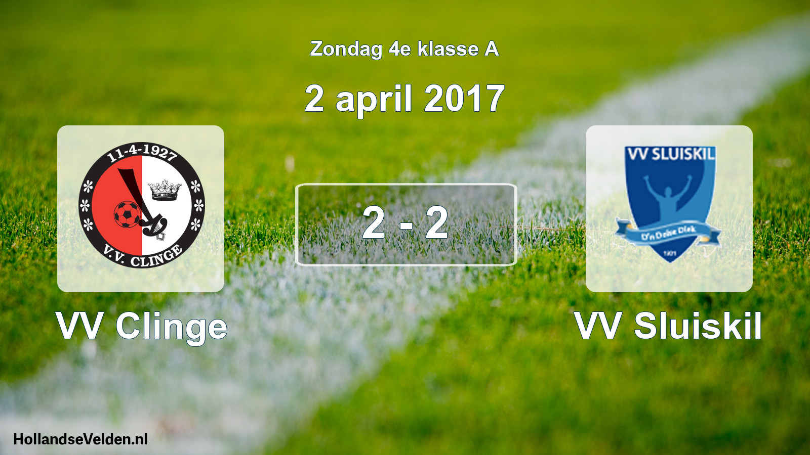Total number of matches played: VV Clinge - VV Sluiskil 2 - 2 (2 April 2017)