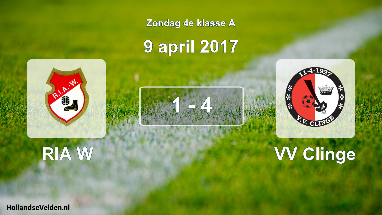 Total number of matches played: RIA W - VV Clinge 1 - 4 (9 April 2017)