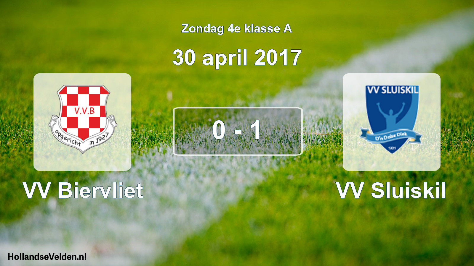 Total number of matches played: VV Biervliet - VV Sluiskil 0 - 1 (30 April 2017)