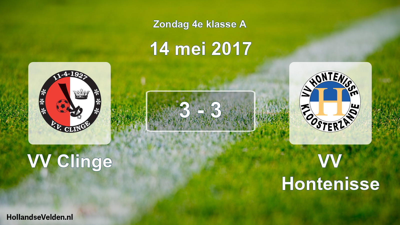 Total number of matches played: VV Clinge - VV Hontenisse 3 - 3 (14 May 2017)