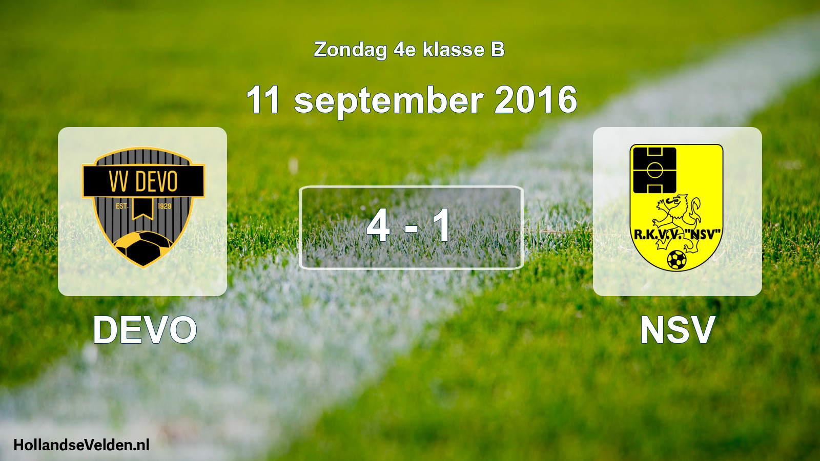 Total number of matches played: DEVO - NSV 4 - 1 (11 September 2016)