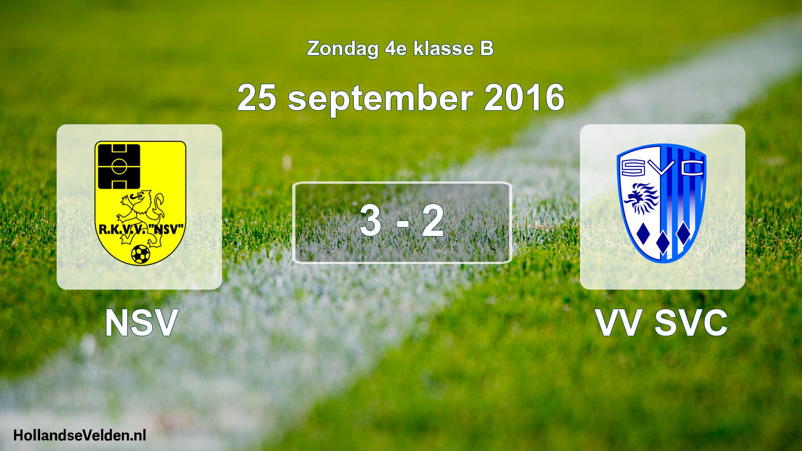 Total number of matches played: NSV - VV SVC 3 - 2 (25 September 2016)