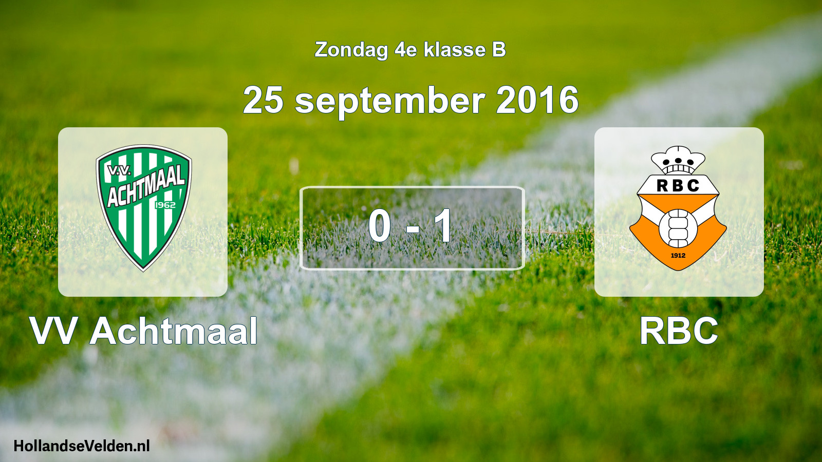 Total number of matches played: VV Achtmaal - RBC 0 - 1 (25 September 2016)