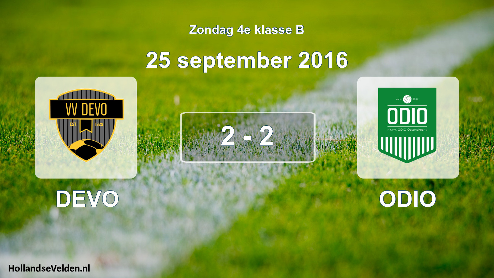 Total number of matches played: DEVO - ODIO 2 - 2 (25 September 2016)
