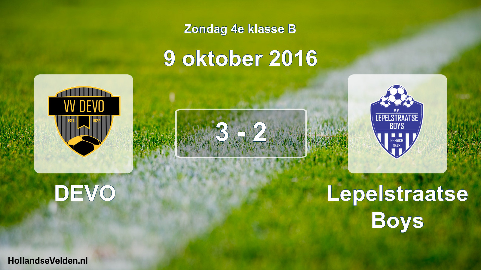 Total number of matches played: DEVO - Lepelstraatse Boys 3 - 2 (9 October 2016)