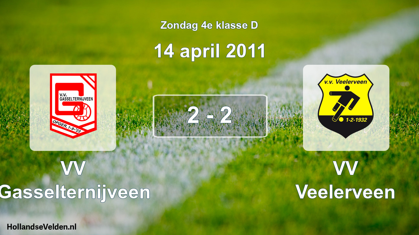 Total number of matches played: VV Gasselternijveen - VV Veelerveen 2 - 2 (14 April 2011)