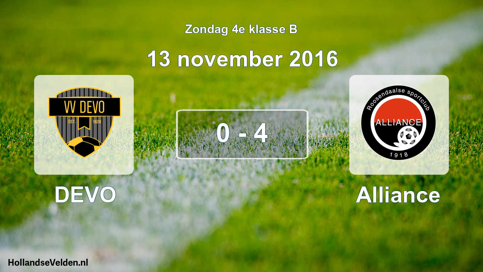 Total number of matches played: DEVO - Alliance 0 - 4 (13 November 2016)