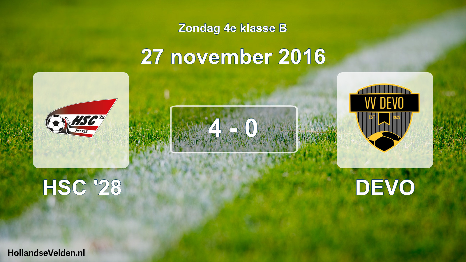 Total number of matches played: HSC '28 - DEVO 4 - 0 (27 November 2016)