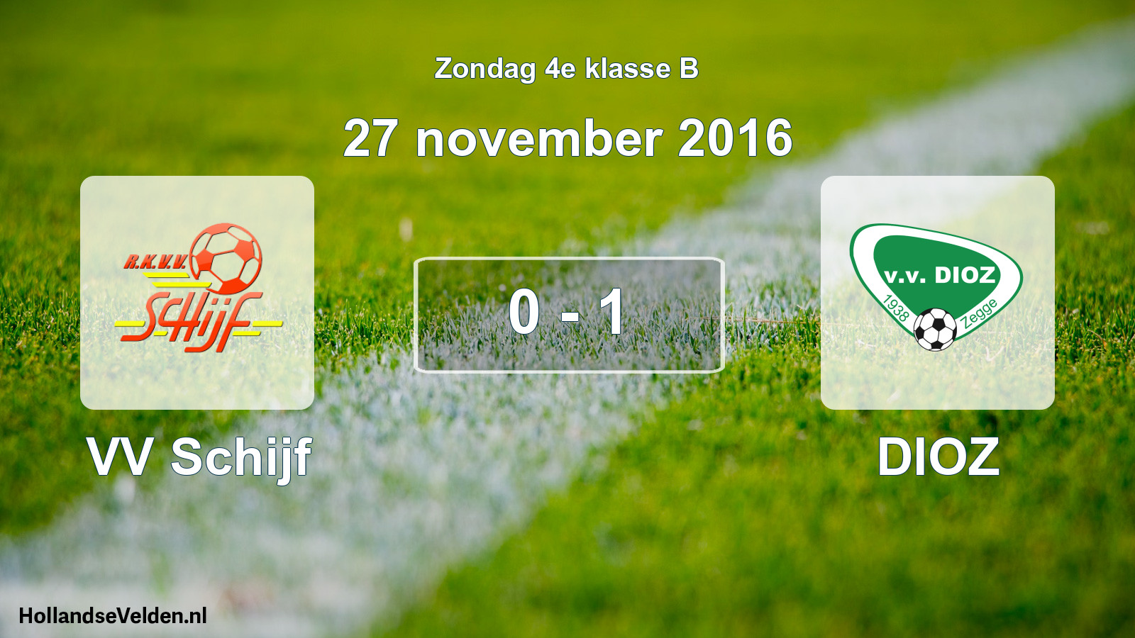 Total number of matches played: VV Schijf - DIOZ 0 - 1 (27 November 2016)