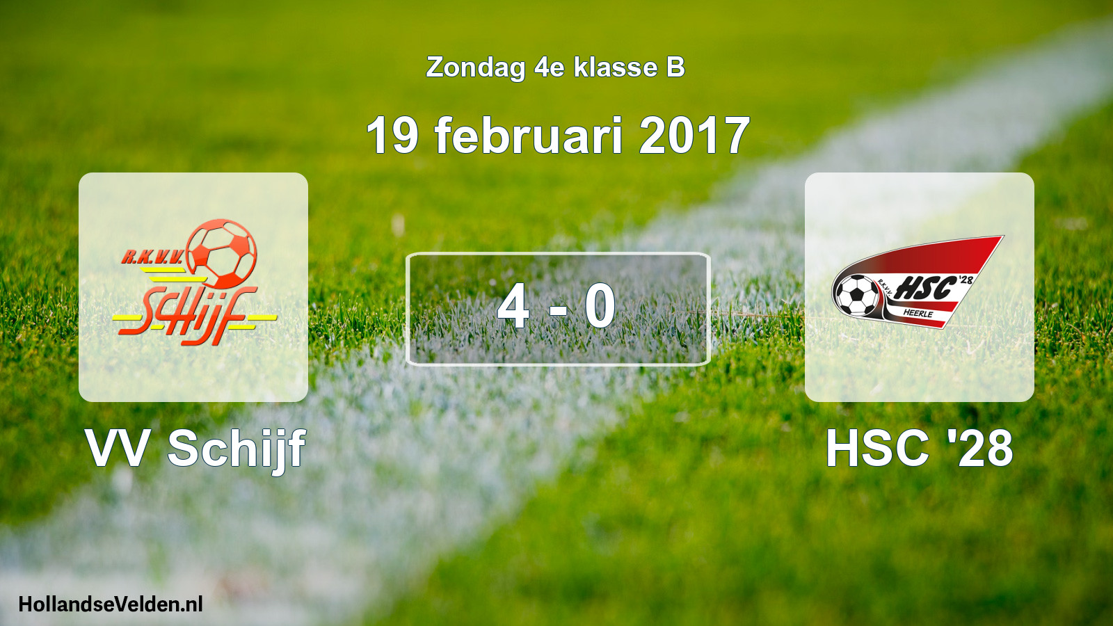 Total number of matches played: VV Schijf - HSC '28 4 - 0 (19 February 2017)