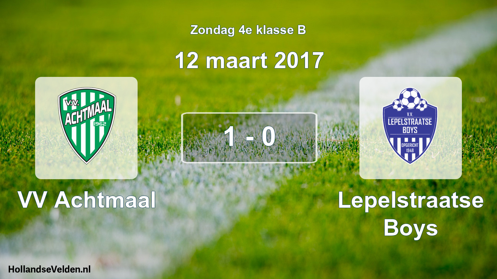 Total number of matches played: VV Achtmaal - Lepelstraatse Boys 1 - 0 (12 March 2017)
