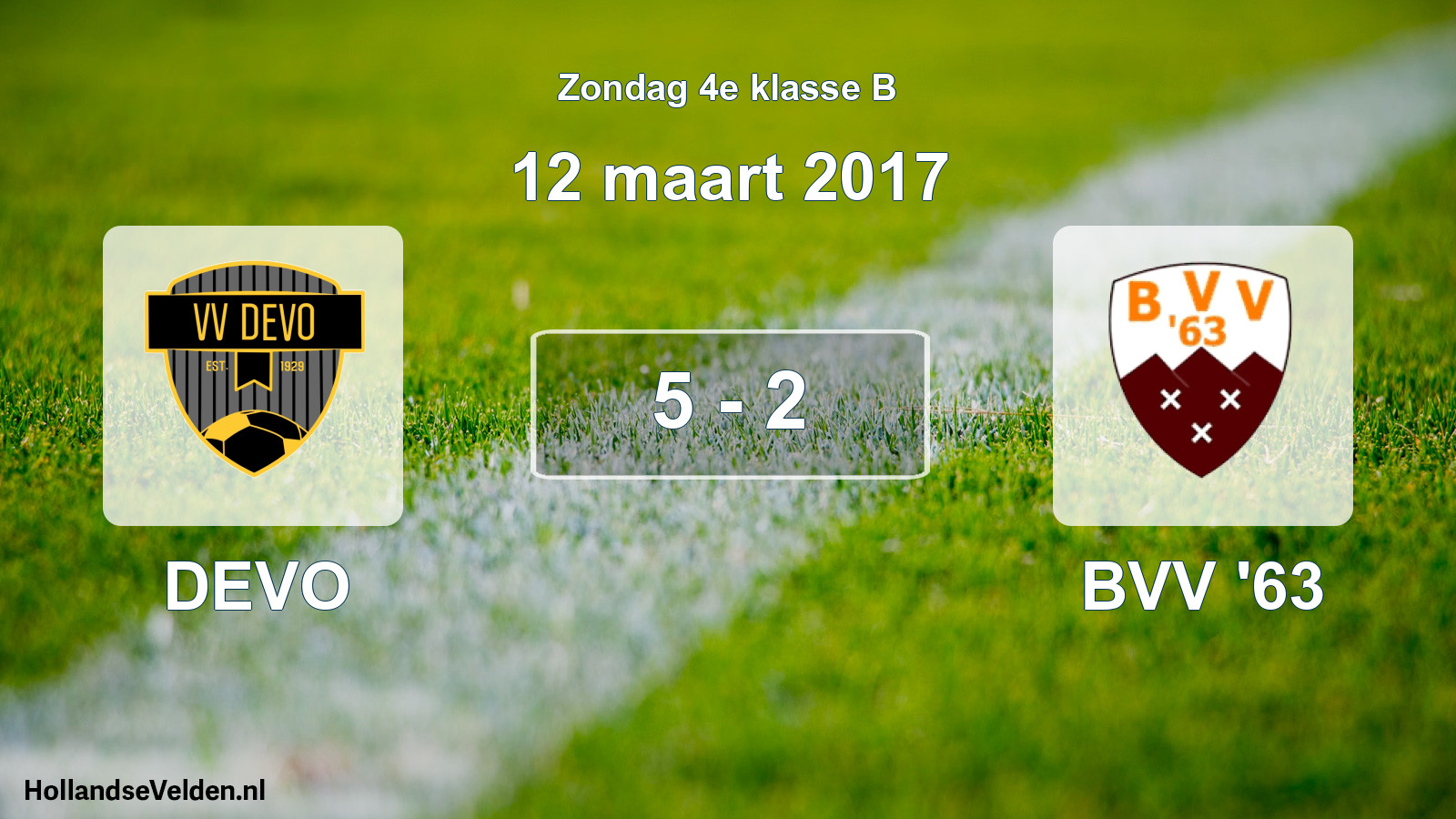 Total number of matches played: DEVO - BVV '63 5 - 2 (12 March 2017)