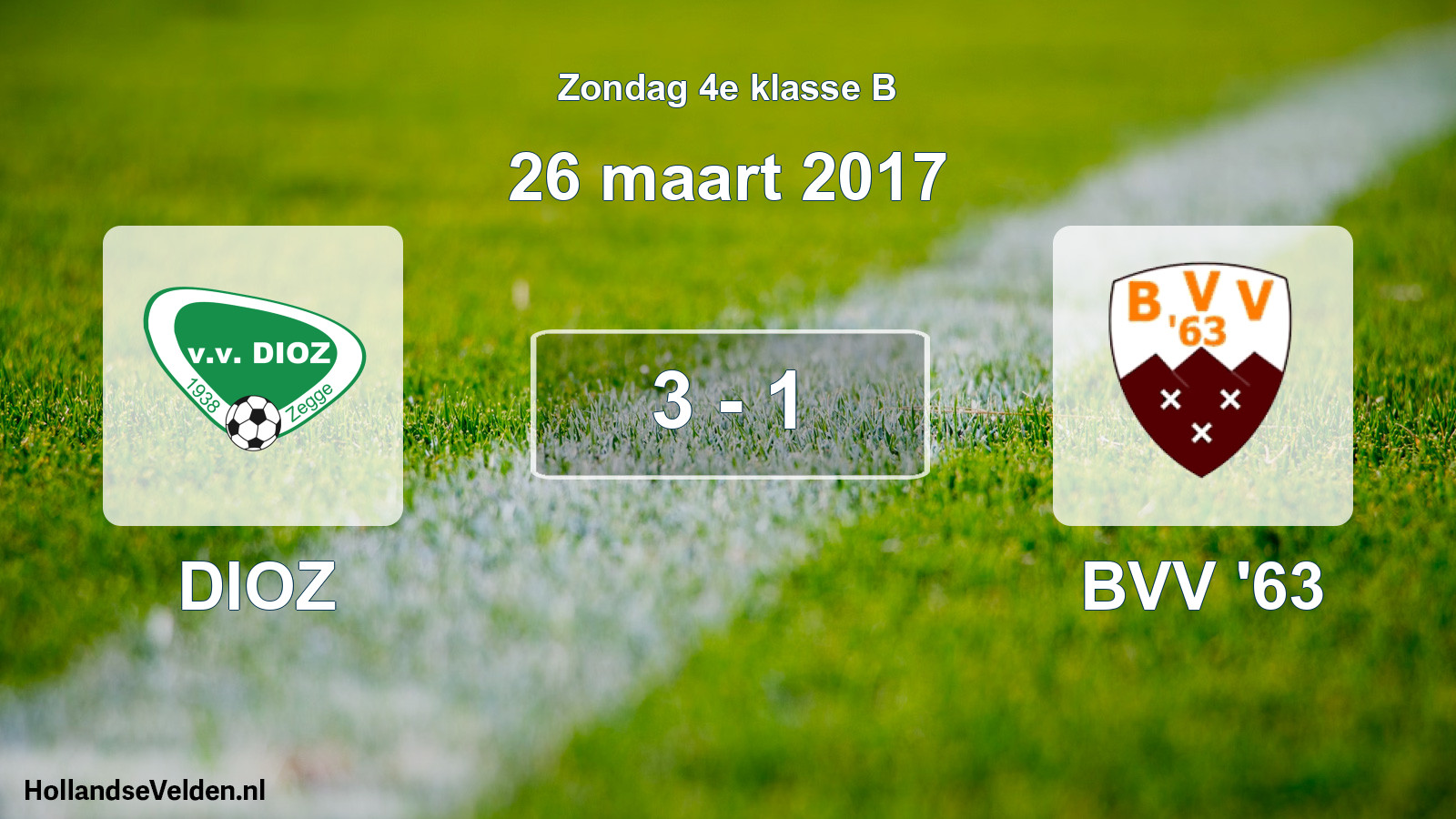 Total number of matches played: DIOZ - BVV '63 3 - 1 (26 March 2017)