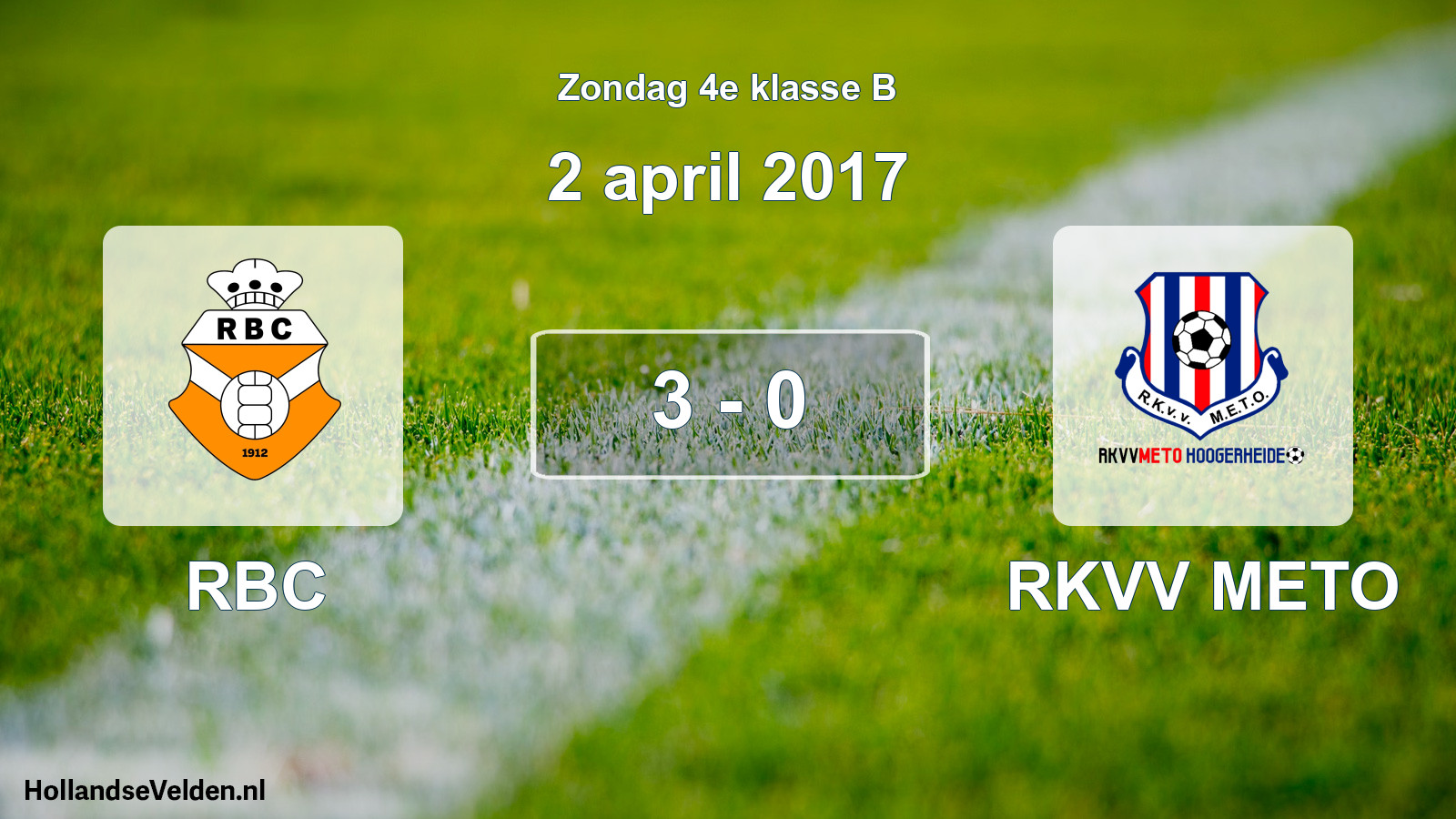 Total number of matches played: RBC - RKVV METO 3 - 0 (2 April 2017)