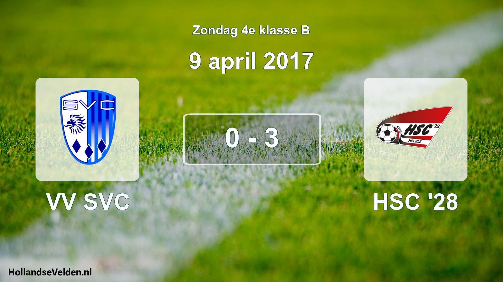 Total number of matches played: VV SVC - HSC '28 0 - 3 (9 April 2017)