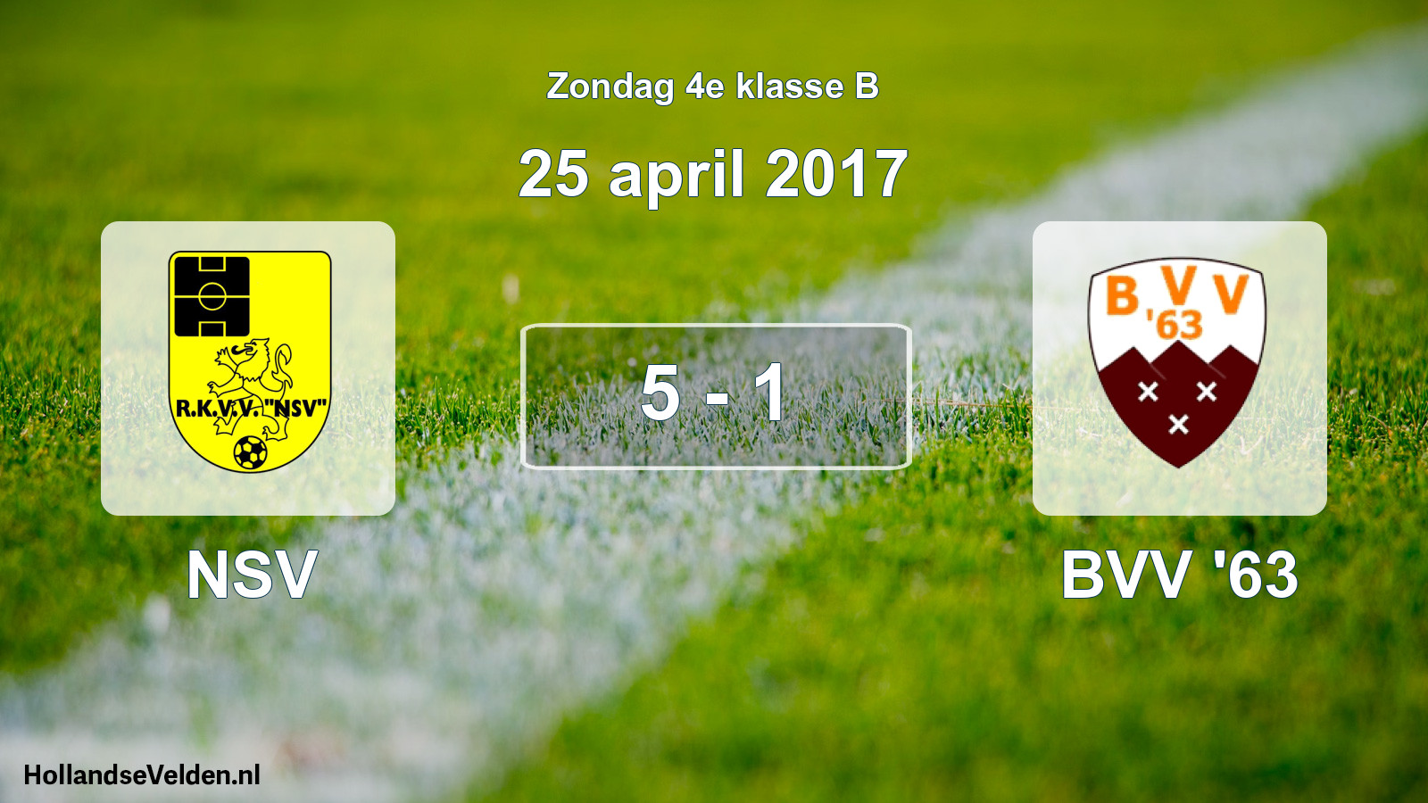 Total number of matches played: NSV - BVV '63 5 - 1 (25 April 2017)