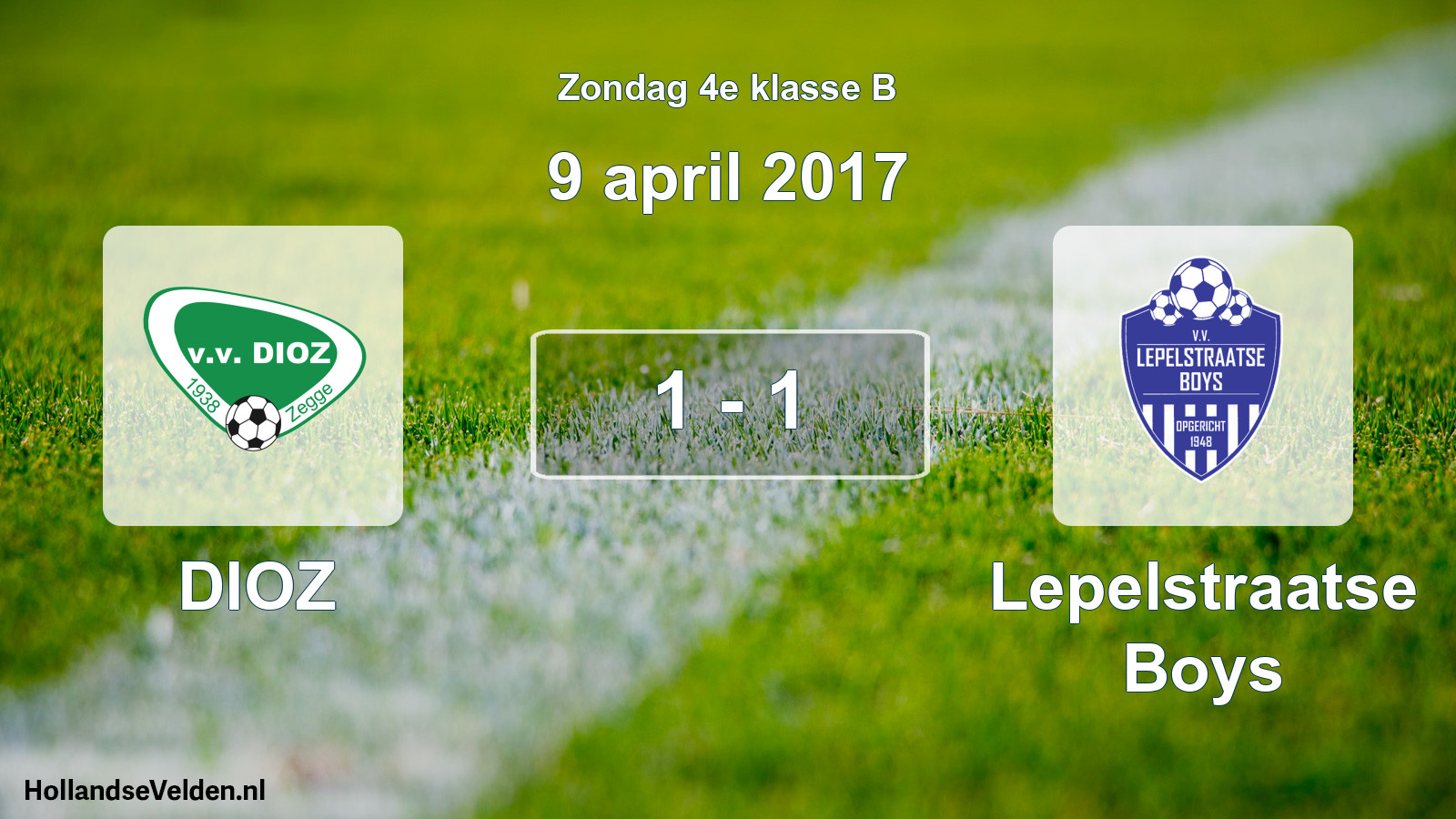 Total number of matches played: DIOZ - Lepelstraatse Boys 1 - 1 (9 April 2017)
