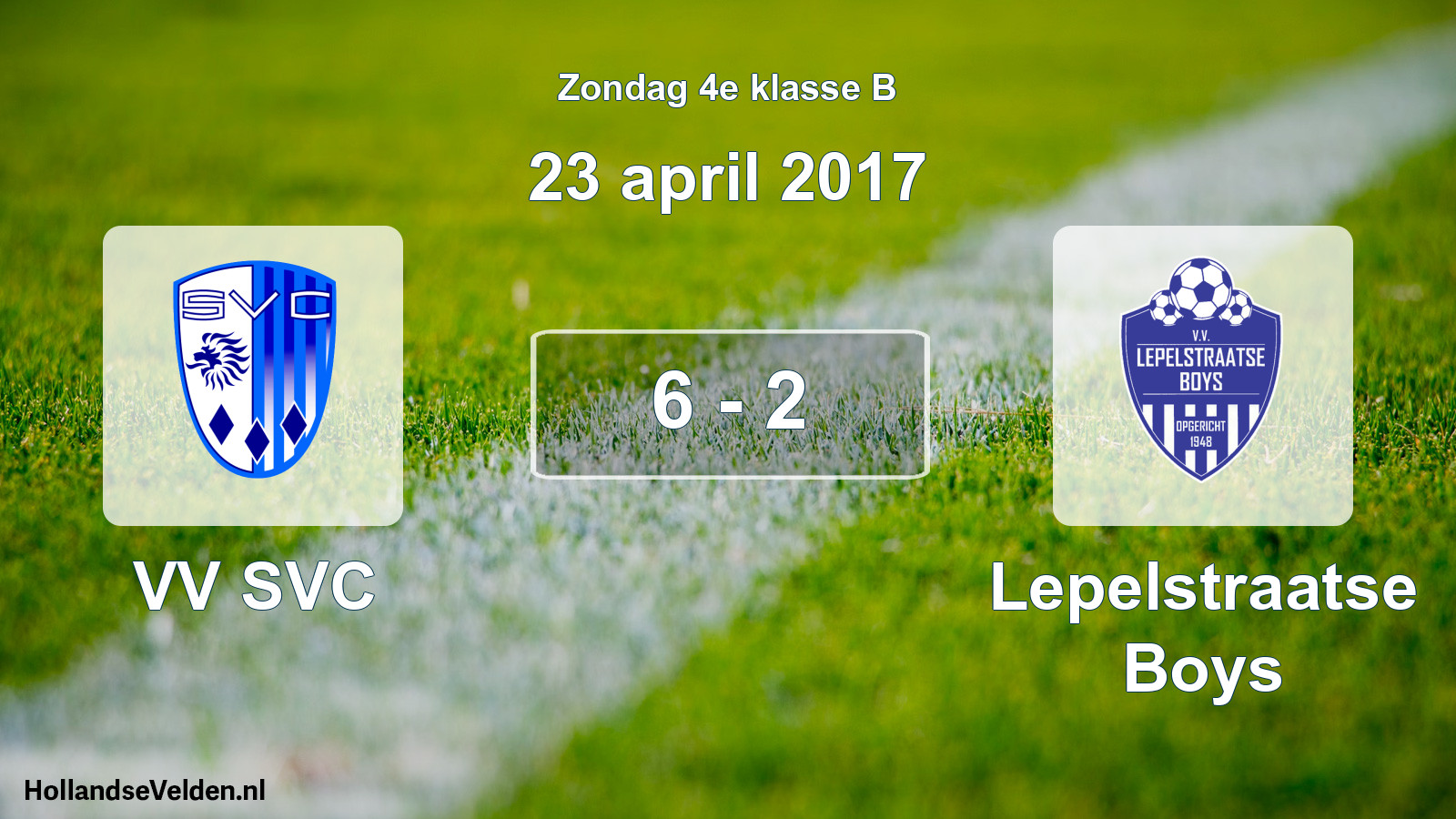 Total number of matches played: VV SVC - Lepelstraatse Boys 6 - 2 (23 April 2017)