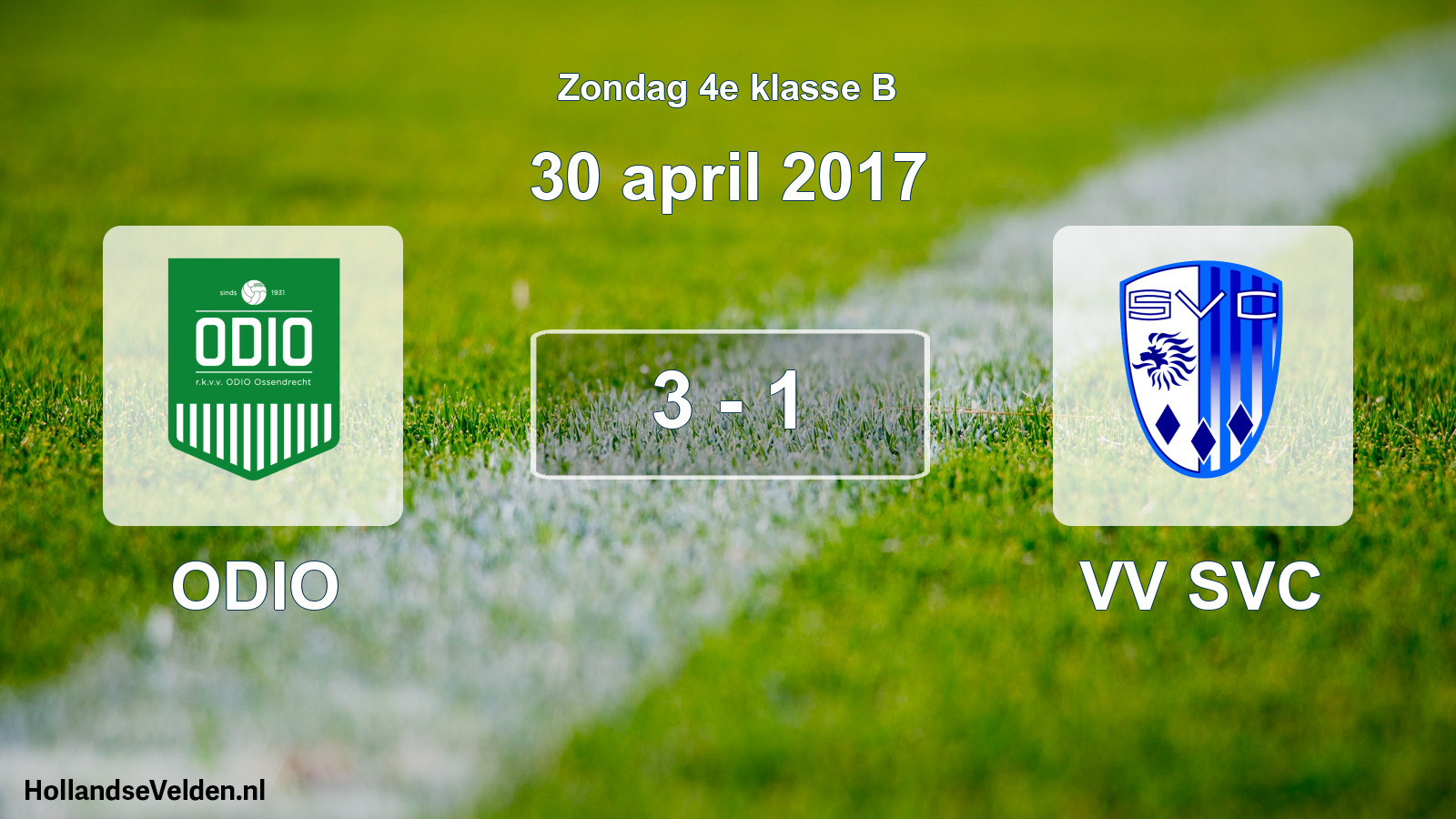 Total number of matches played: ODIO - VV SVC 3 - 1 (30 April 2017)