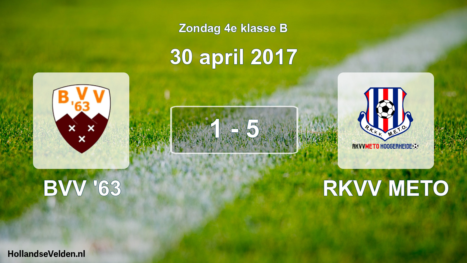 Total number of matches played: BVV '63 - RKVV METO 1 - 5 (30 April 2017)