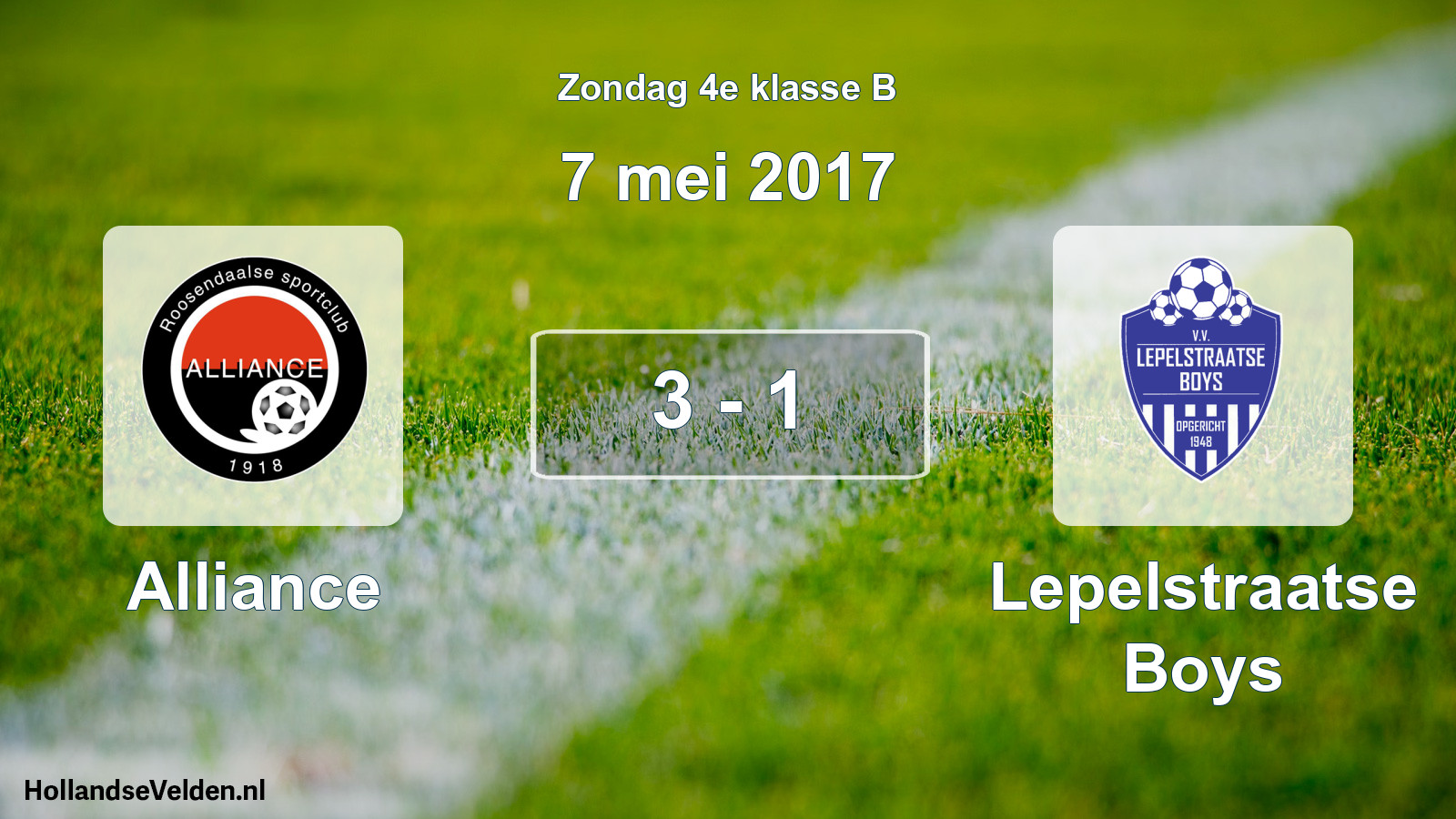Total number of matches played: Alliance - Lepelstraatse Boys 3 - 1 (7 May 2017)
