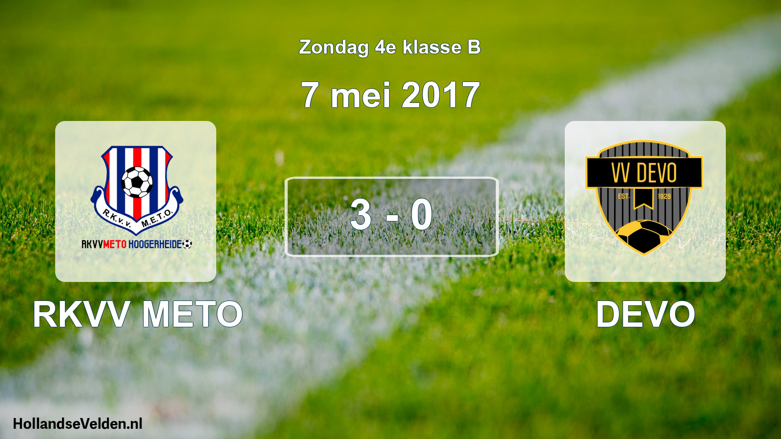 Total number of matches played: RKVV METO - DEVO 3 - 0 (7 May 2017)