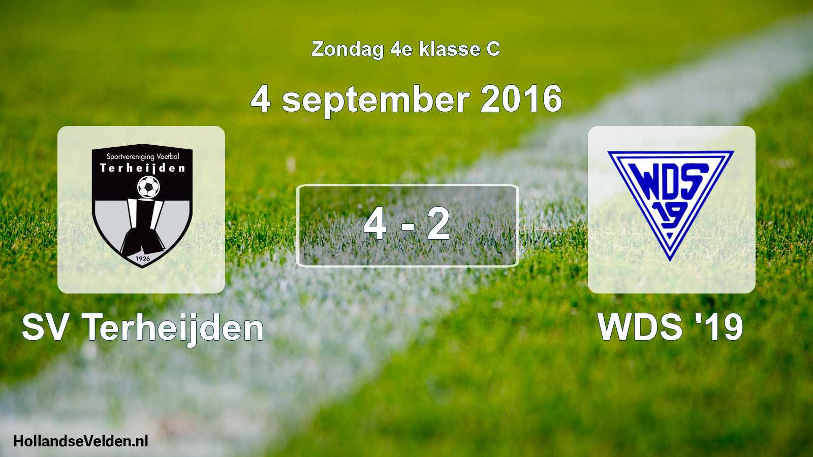 Total number of matches played: SV Terheijden - WDS '19 4 - 2 (4 September 2016)