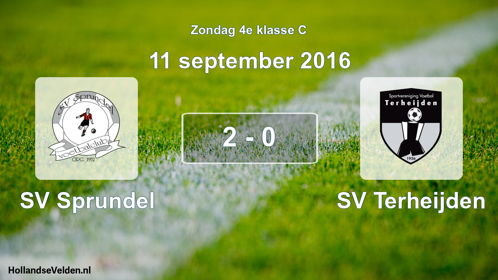 Total number of matches played: SV Sprundel - SV Terheijden 2 - 0 (11 September 2016)