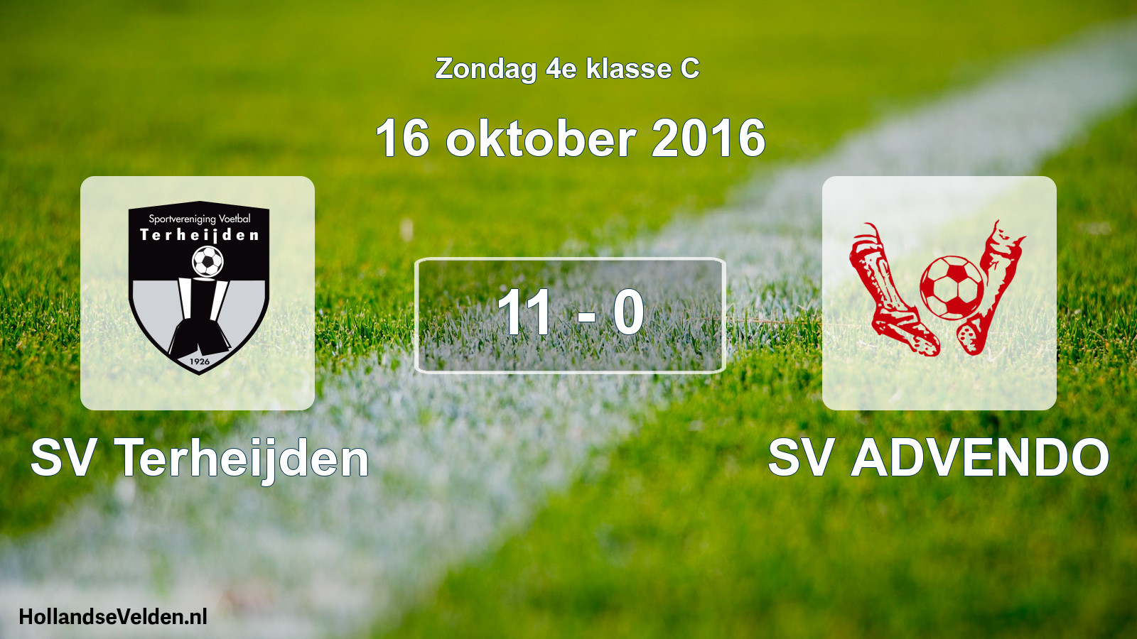 Total number of matches played: SV Terheijden - SV ADVENDO 11 - 0 (16 October 2016)