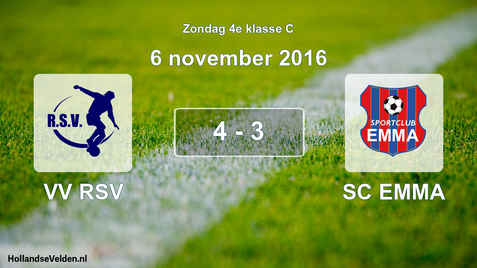 Total number of matches played: VV RSV - SC EMMA 4 - 3 (6 November 2016)