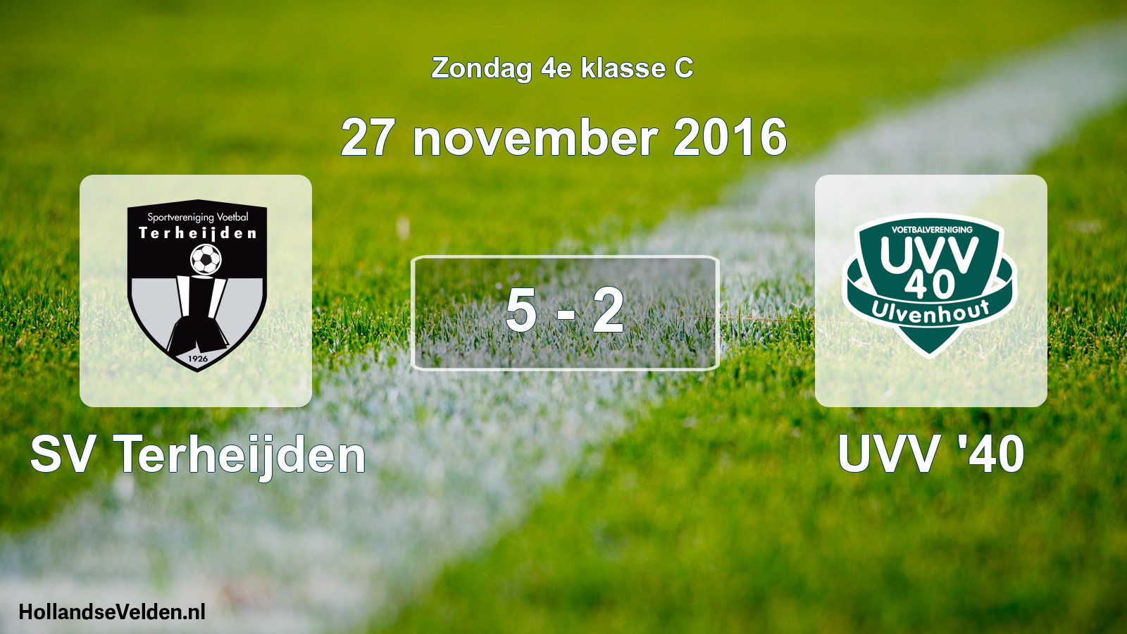 Total number of matches played: SV Terheijden - UVV '40 5 - 2 (27 November 2016)