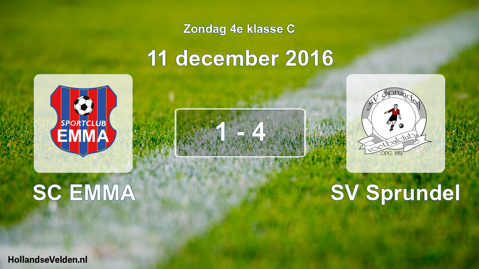 Total number of matches played: SC EMMA - SV Sprundel 1 - 4 (11 December 2016)