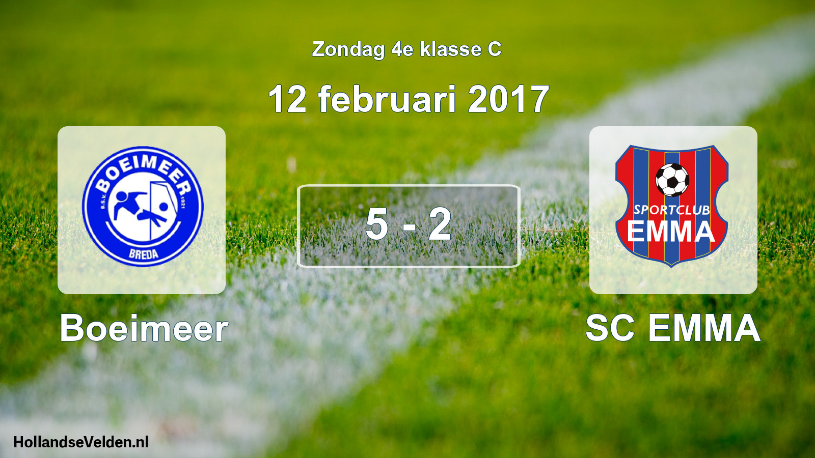 Total number of matches played: Boeimeer - SC EMMA 5 - 2 (12 February 2017)